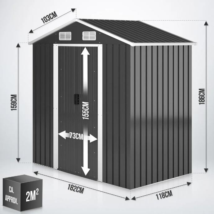 metalna vrtna kucica za alat antracit